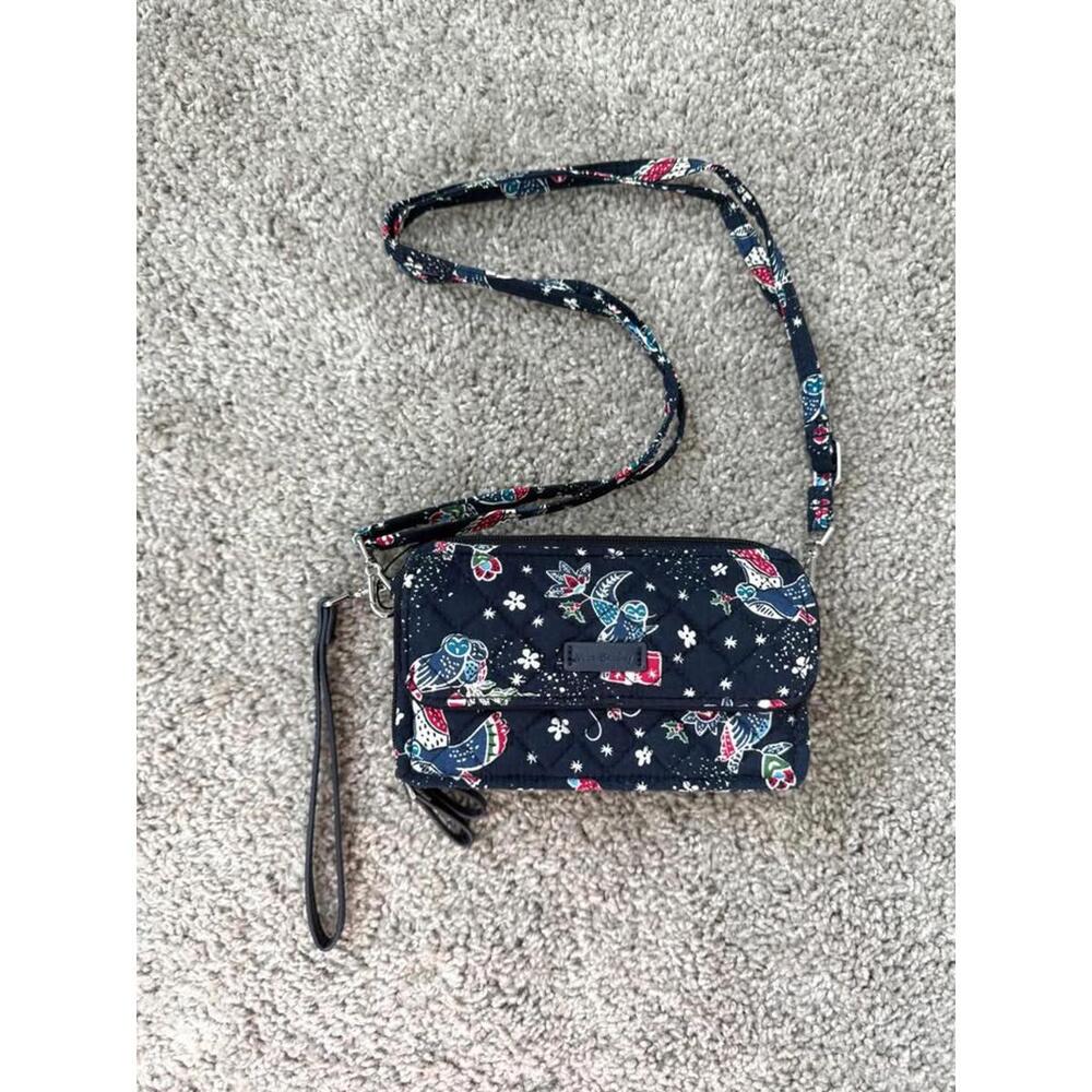 Vera Bradley Holiday Owls 2018 Retired All in One‎ Crossbody Wallet